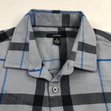 Alfani NEW Regular Casual Button Up Shirt Mens Large Gray Polyester Long Sleeve