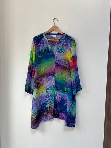 Bluse Shirt Sahara Gr. 5 Cosmo abstrakt kräftiger Print bunt 3/4 Arm