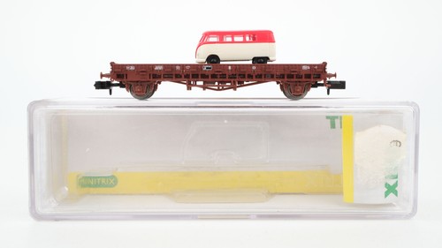 Minitrix N 15655-17 Niederbordwagen mit VW bus SNCF | Condition: Gebraucht