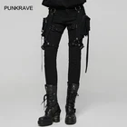 Punk Rave Women Slim Fit Pencil Trousers Streetwear Pants & Detachable Leg Bag