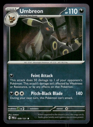 Umbreon Prismatic Evolutions 059/131 Rare Holo Pokémon — English NM