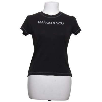 Mango, T-shirt, Größe: L, Schwarz, Baumwolle, Print, Damen #fh8