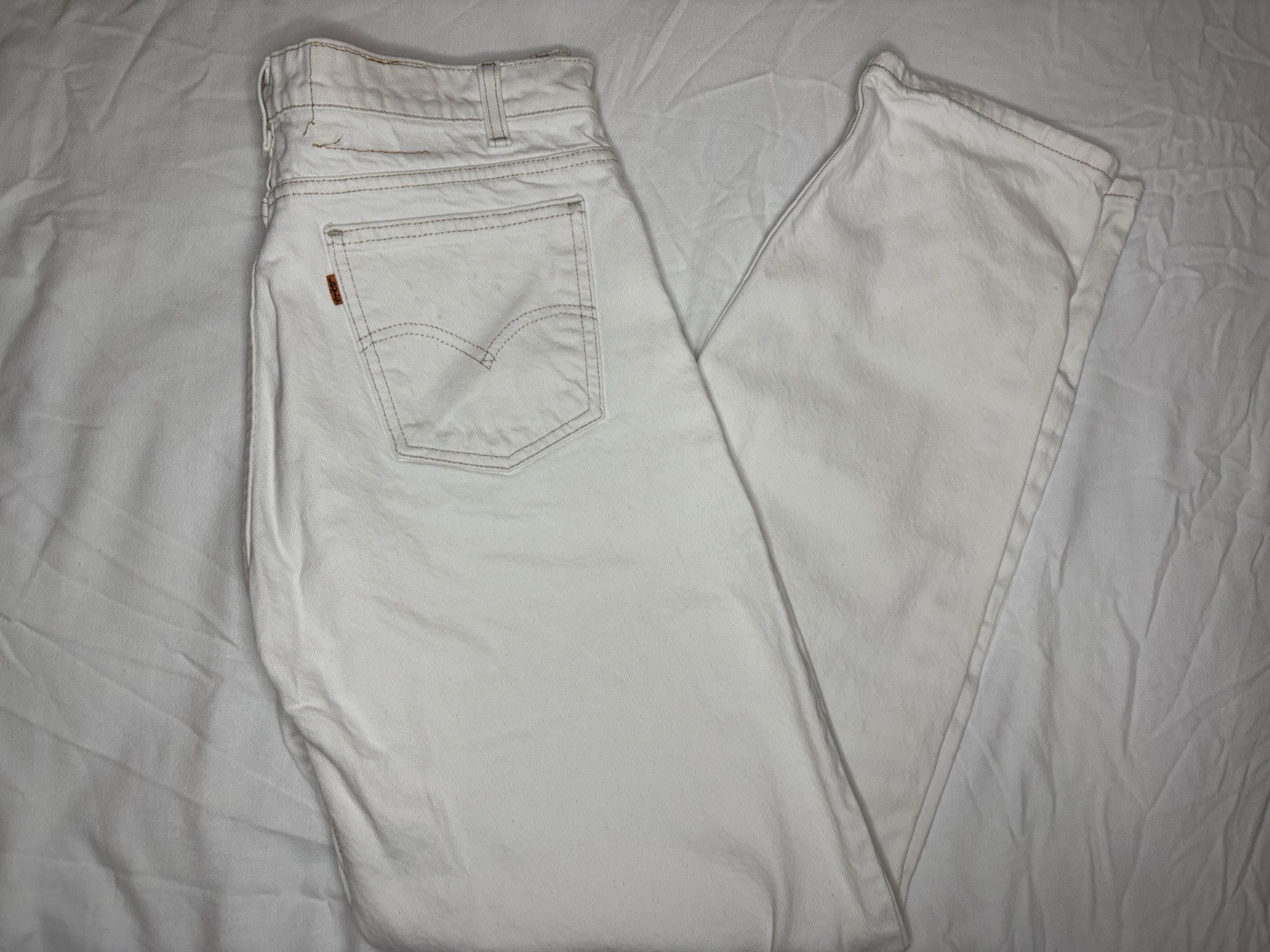 Vintage Levi’s 550 Jeans Men’s 34x32 White Orange Tab Denim Made in USA 90s