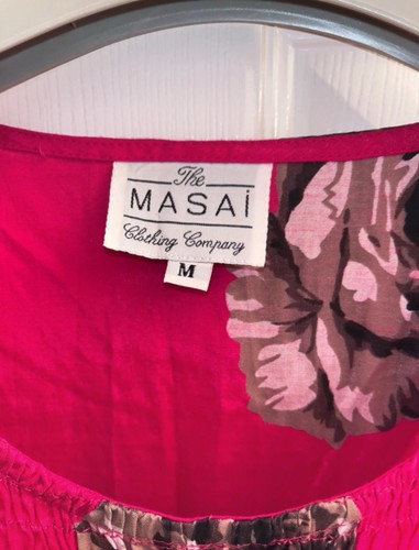 Masai clothing company bubble hem dress pink size m stretch top sleeveless - Picture 2 of 11