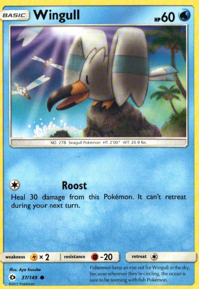 Wingull 37/149 Common SM Base Set Pokemon Near Mint