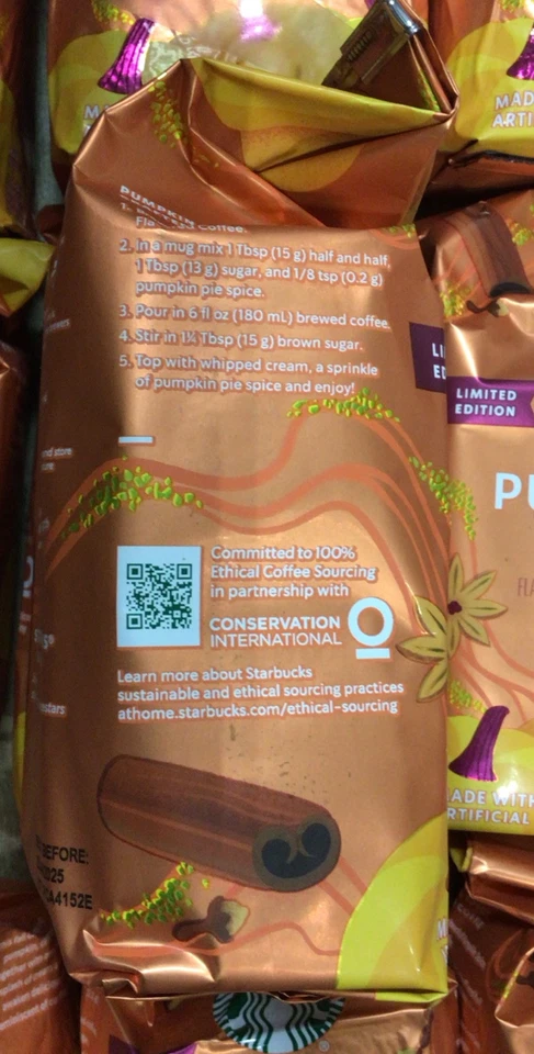 15 X Starbucks Edición Limitada Calabaza Especias Café Molido 11oz 01/25 Fecha Foto 4 de 4