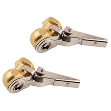 2PCS CAR HOSE BARB CLIP-ON BALL FOOT AIR CHUCK TIRE INFLATOR VALVE CONNECTOR