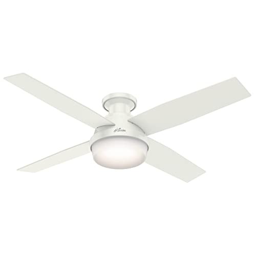 Hunter Dempsey 52-Inch Low Profile Indoor Ceiling Fan in White