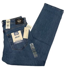 Dockers Mens Denim Jean Cut Straight Stretch Pants 32X30 Blue Jeans