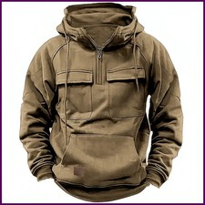 New autumn-winter men's hooded solid-color casual hoodie - fashionable young.