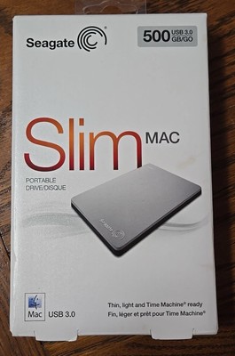 NEW SEAGATE SLIM MAC 500GB USB BACKUP PORTABLE EXTERNAL HARD DRIVE SRD00F1