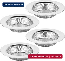 4PCS 4.4" Stainless Steel Kitchen Sink Drain Strainer Food Catcher Wide Rim, F