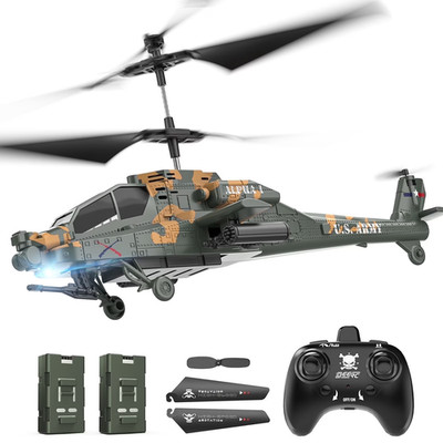 DEERC Apache RC Hubschrauber 2,4GHz  2 Akkus Höhenhaltung 26 Minuten Flugzeit