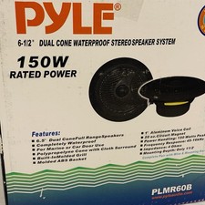 Pyle PLMR60B 6 1/2" Dual Cone Waterproof Hydra Stereo Speaker System Black 1Pair