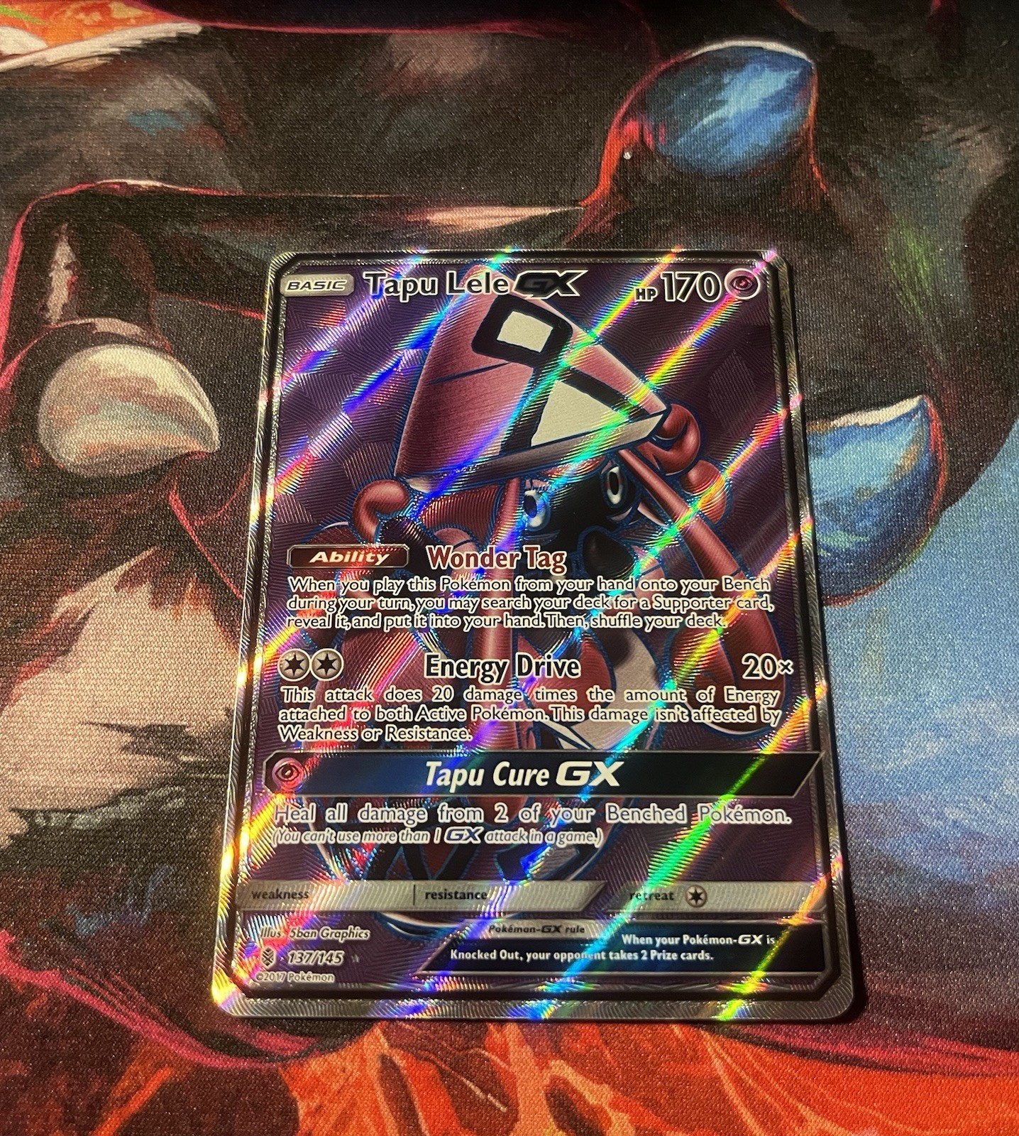Pokémon Tapu Lele GX SM-Guardians Rising 137/145 Ultra Rare Holo 170 HP