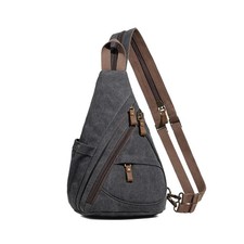 KL928 Canvas Sling Bag - Small Crossbody Backpack Shoulder Casual Daypack Ruc...