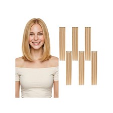 12" Clip In Hair Extensions 6PCS Real Remy Human Hair Golden Blonde Volume