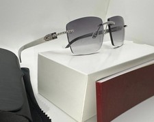 Big C White Buffalo Horn Gray/Platinum VVS Diamond CT0046O Buff Cart ier Glasses