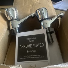 Chrome Plated Hand Wash Basin Taps with Tricon Heads (refT) 