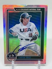 CARTER TRICE SIGNED 2022 PANINI USA STARS & STRIPES Chicago Cubs Longevity /60