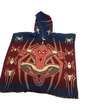 Kids Spider-Man Poncho Alpaca Wool Child Artesian Exclusive 23wide 22 long