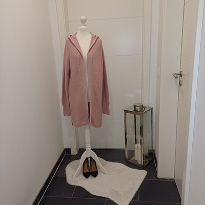 Neu Strickmantel S M 36 38 40 42 oversize Kapuzenjacke altrosa Strickjacke Top