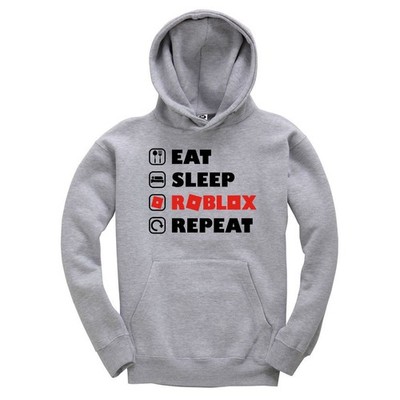 Eat Sleep Rob Lox Repeat Kids Hoodie Fun Gaming Gamer Kinder Kapuze