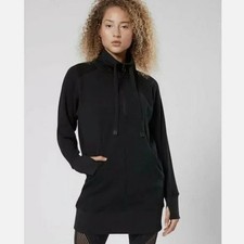 Athleta Womens Black Cozy Karma 1/4 Zip Hoodie Sweatshirt Long Sleeve Size XS
