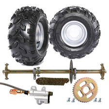 2 18x9.50-8 Tires Wheels 4 Stud Rims 32 Go Kart Rear Live Axle Kit