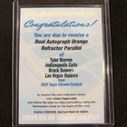 2025 Topps Chrome Brock Bowers/Tyler Warren Dual Autographs (RAW)