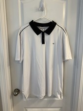 Calvin Klein Polo Shirt Men  s Large White Black Golf Shirt