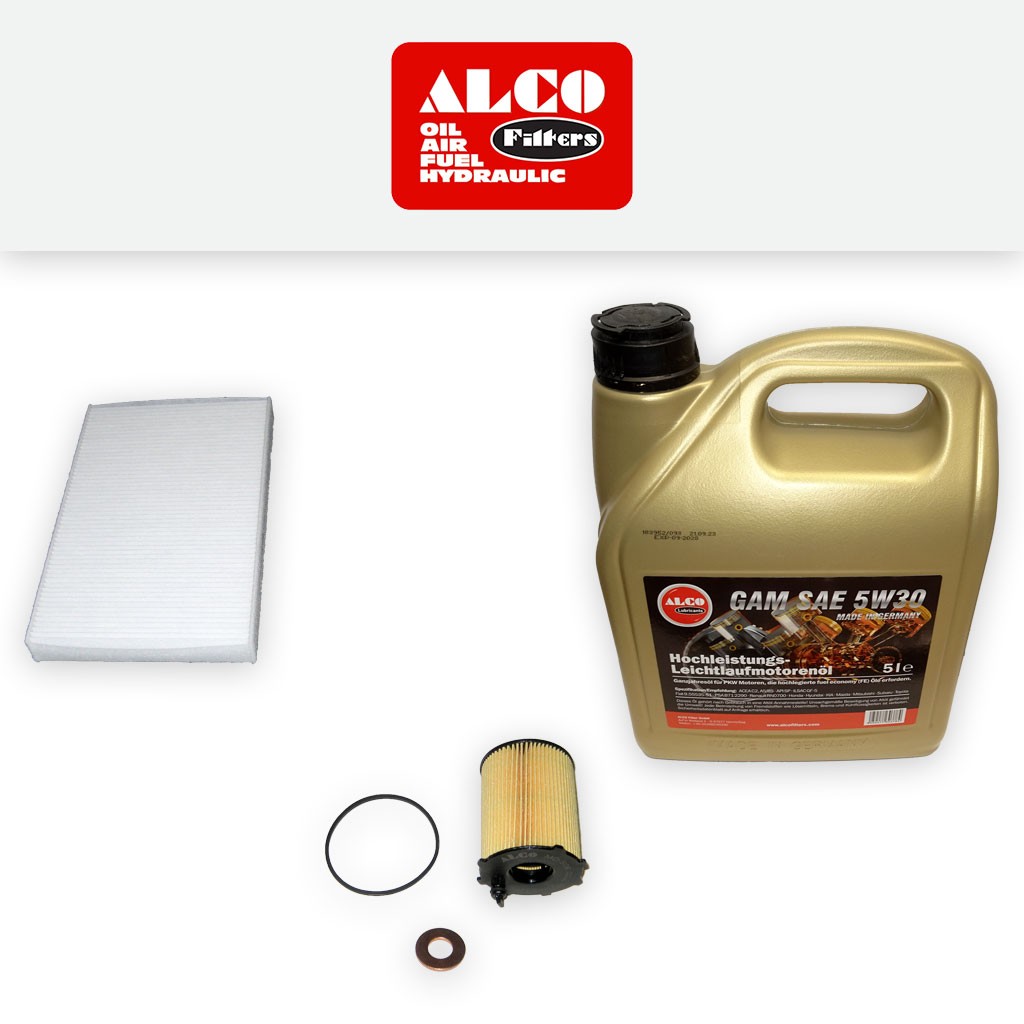 SERVICE KIT for PEUGEOT 308 1.6 HDI DV6C DV6D OIL CABIN FILTERS +OIL (2009-2013)