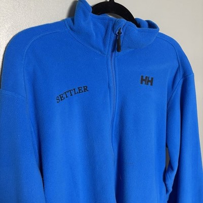 Helly Hansen Men s Blue Full Zip Micro Fleece Large Settler Performance Outdoor 