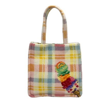 FEILER Light Pink Light Blue Multi Pile Tote Bag