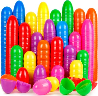 120 Pcs Colorful Plastic Easter Eggs Bulk, 2.3 '', Fillable Empty 120-Pack 