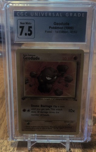 Geodude (1st Edition) graded CGC 7.5 for sale on eBay