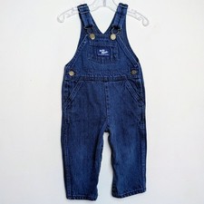 Vintage Osh Kosh Bgosh Dark Wash Indigo Denim Bib Overalls 80s Infant 18 Months