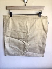 Brand New Pottery Barn Gold Piped Silk Square Decorative Throw Pillow Cover