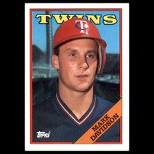 Mark Davidson Rookie #19 1988 Topps Minnesota Twins Baseball Card MLB. rookie card picture