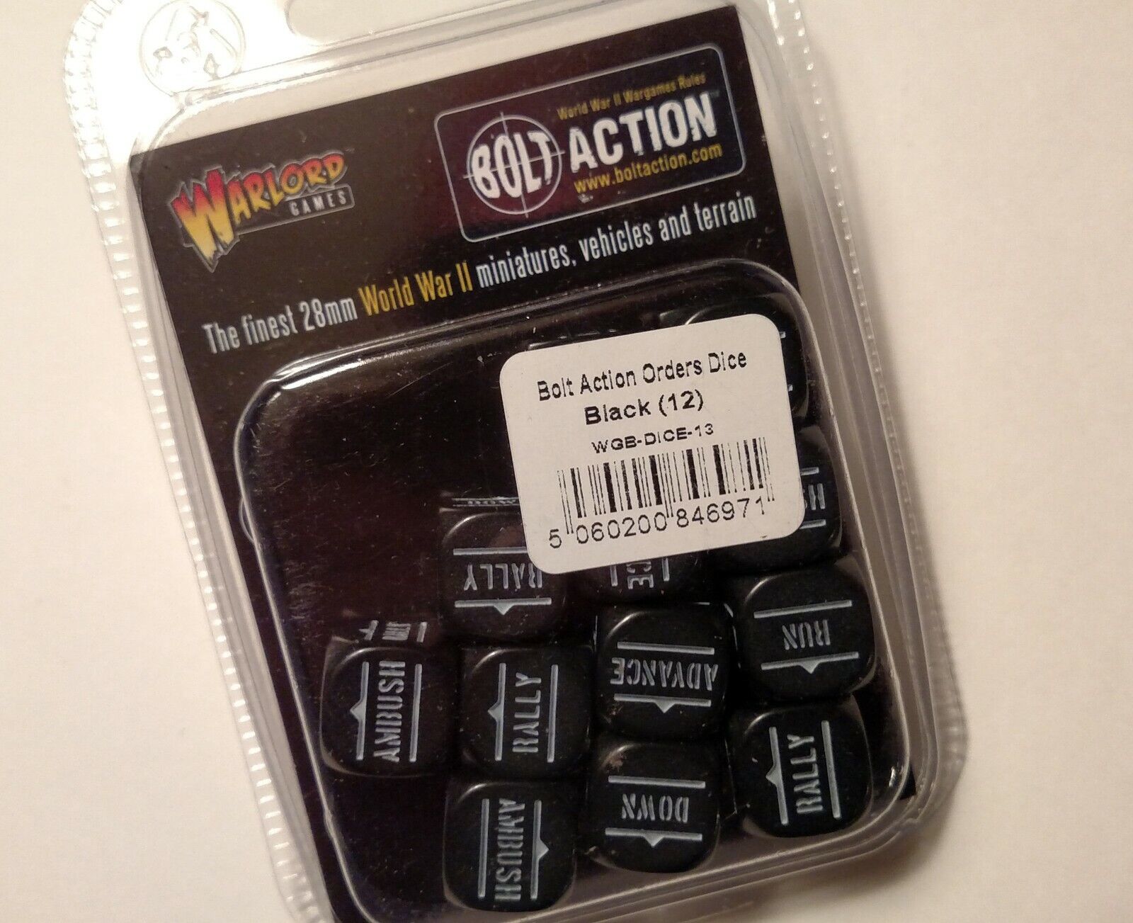 Warlord Games Bolt Action - ORDER DICE PACK - BLACK - WGB-DICE-13