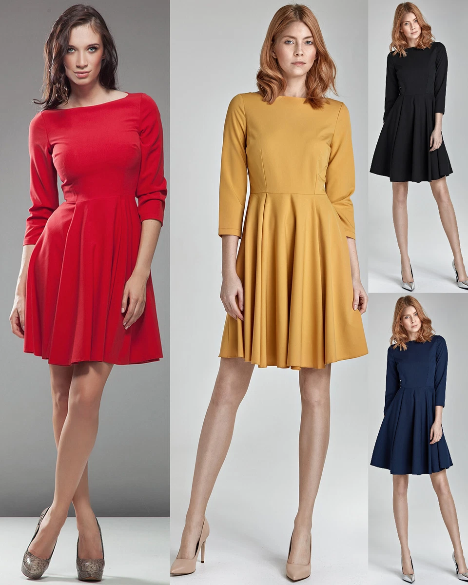 Robe De Jour Style évassé - Taille 38 (S) Doublée - Multicouleur - Très Bon état
