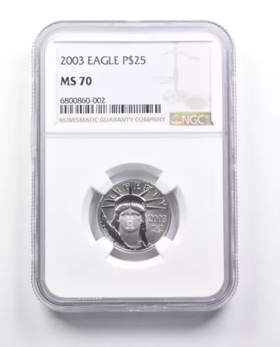 MS70 2003 $25 American Platinum Eagle 1/4 Oz Platinum NGC *6619