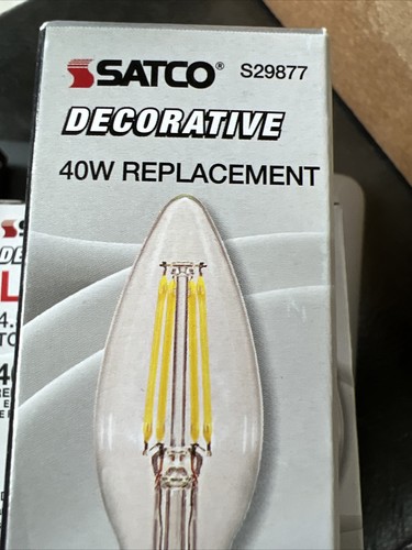 5 PACK OF Satco S29877 - 4.5W CTC/LED/27K/CL/90CRI B10 Candelabra E12 base - Picture 3 of 5