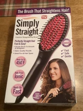 Simply Straight Ceramic Brush Hair Straightener Electric Comb As Seen on TV