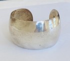 Vintage Estate 925 Sterling Silver Plain Dome Wide Cuff Bracelet 38-Grams
