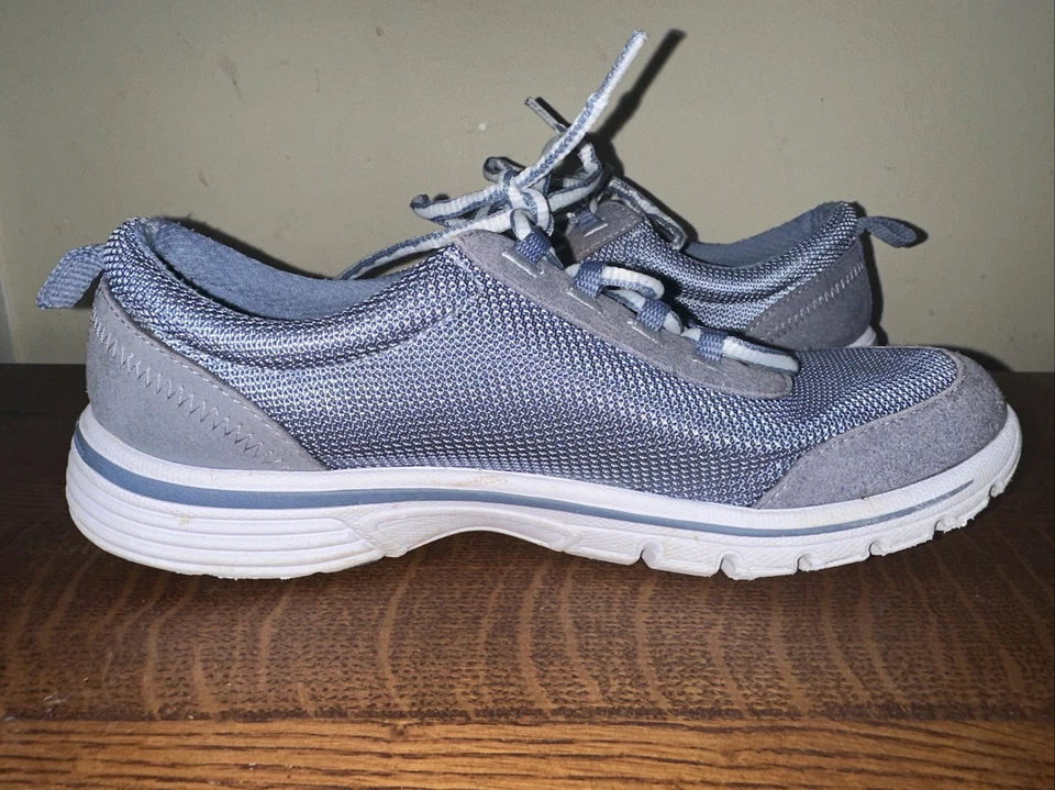 Zapato cómodo para caminar Bass Propel para mujer azul gris con cordones talla 7 M ~ usado en excelente estado Foto 3 de 4