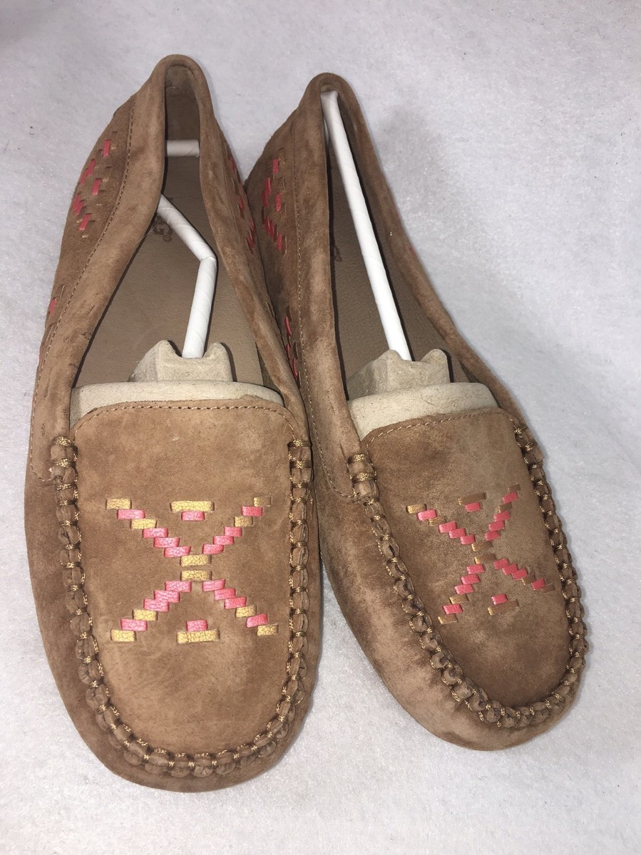 UGG W CALZE RUSTIC WEAVE モカシン 24.5 UGG CALZE RUSTIC WEAVE Chestnut MOCCASIN SLIP-ON SHOES