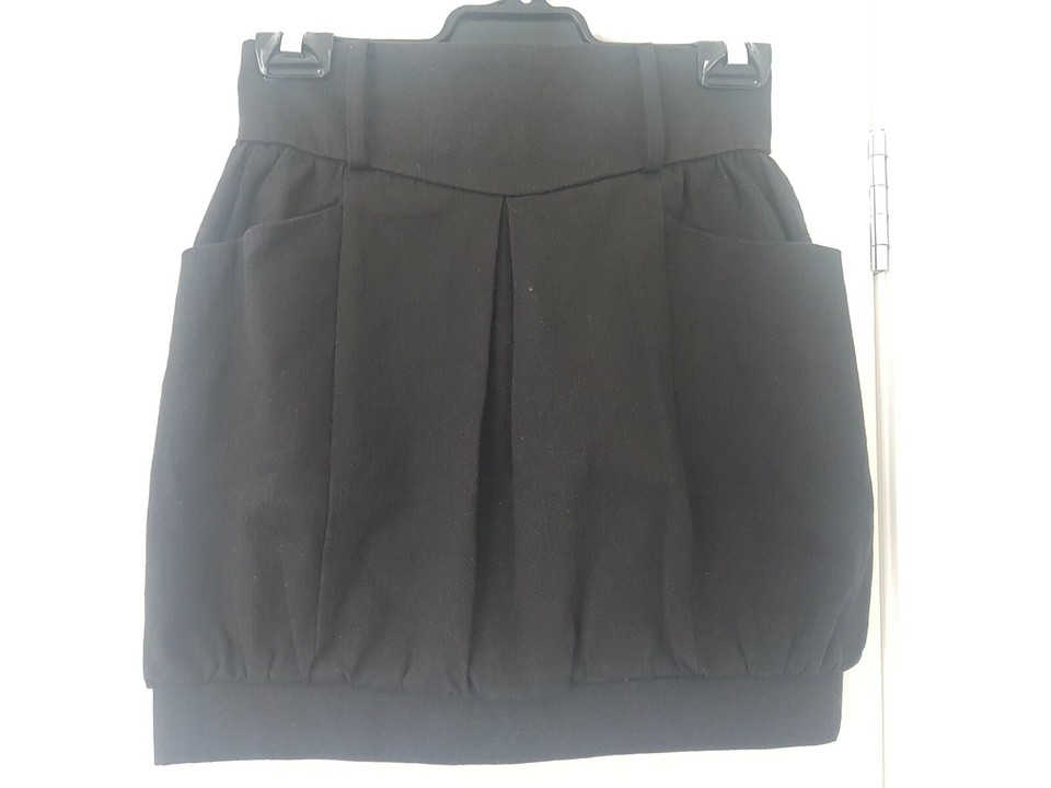 Women's Valleygirl Size 6 Short Black Tulip Bubble Skirt 