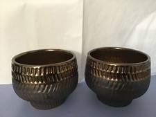Ceramic Bowls, Bronze/ Brown color (2 ea)