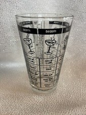 Vintage Libbey Cocktail Mixing Glass 7 Recipes & Measures Made in USA